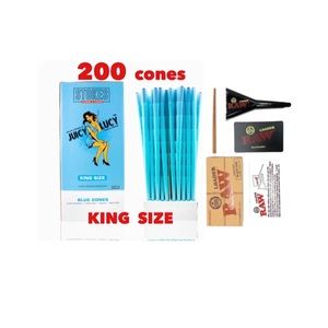 JUICY LUCY BLUE cone KING size 200 cones + RAW 98 king size loader